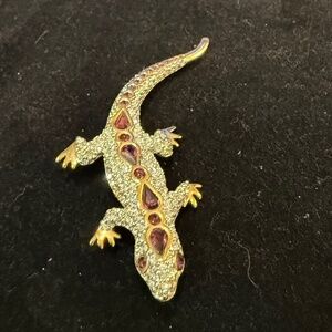 MID CENTURY MODERN JEWELED SALAMANDER BROOCH